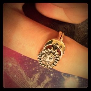 Size 6 Sun and Moon Ring 925 Sterling Silver